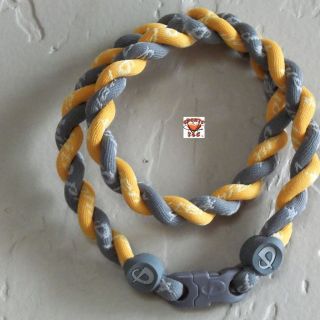Phiten Tornado Necklace Custom Gray with Gold