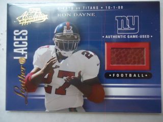 Ron Dayne 2001 Playoff Absolute Leather & Laces Game Used Football