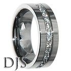 CARBIDE WEDDING RING CZ BAND 8MM   WITH TAGS   SIZE 8 TO 14.5