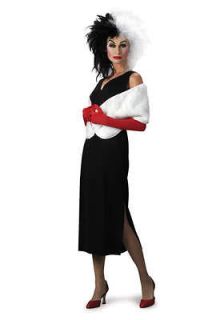 Womens Adult DISNEY Evil Queen Cruella De Vil Costume