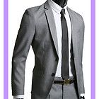 New Mens slim fit 2button Gray suits US 34R jacket size *With pants*