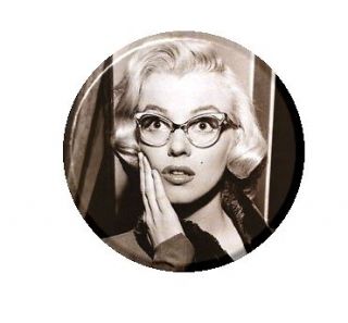 Cute Marilyn Monroe w/ Glasses Pendant Mirror Button Magnet Bottle