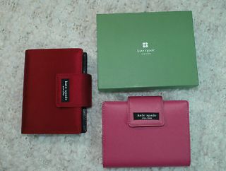 Elyce Satin & Leather Pocket Organizer Day Planner Red or Pink $155
