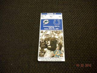 MIAMI DOLPHINS TICKET FROM 8/31/1997 VS COLTS 