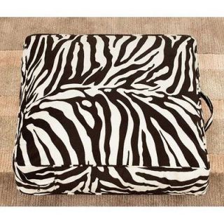 Surefit Black And White Velvet Zebra Print Floor Pillow