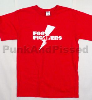 Foo Fighters   Lightning Bolt red t shirt   Official   FAST SHIP