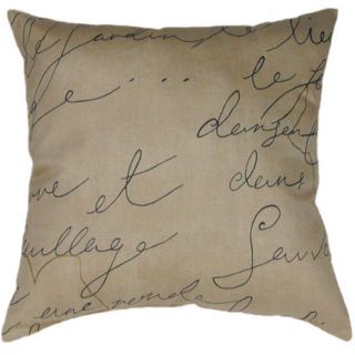 Parchment French Writing Decorative Throw Pillow   Lumbar or Square