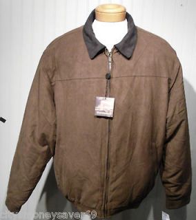 NWT Weatherproof Faux Suede Mens Full Zip Jacket XL Mocha MSRP$185