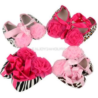 Unisex Prewalker Toddler Soft Antislip Flower Silk Ribbon Shoes EN24H