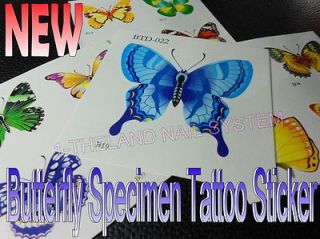 13 Design Colorful Painting Tattoo Butterfly Specimen Style Sticker
