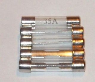 Set of Five 35 amp Glass Fuses 35amp   for 1950 80s cars vehicles Fuse