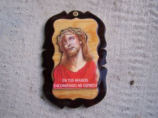 Modern Retablo Ex Voto   Jesus in Crown of Thorns   Mexico