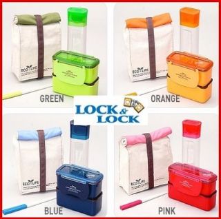 Bento Lunch Box Set w/Bottle Chopstics Insulated Bag