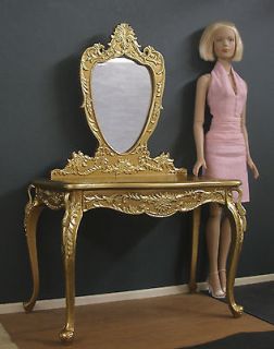 VANITY TABLE & MIRROR ~ 14 scale ~ 2 TONE GOLD ~ Bespaq ~ for