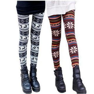 Great Quality Womens Knitted Leggings Tights Winter Pants Nordic