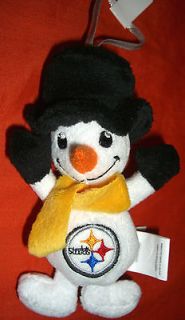 Pittsburgh Steelers Christmas SNOWMAN ornament NWT 4 NFL stuffed