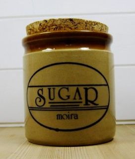 Vintage Moira Stoneware Sugar Storage Jar Pot Container Kitchenalia