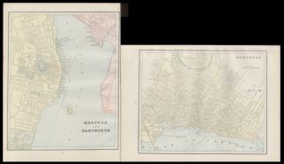 1891 Montreal & Halifax/Dartmouth Canada 2 antique map