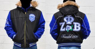 Zeta Phi Beta Blue Long Sleeve Hoddie jacket coat Z PHI B black jacket
