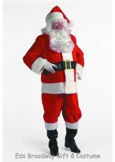 Adult 9 Piece Pc Professional Rental Deluxe Santa Claus Suit Costume
