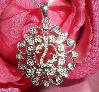 Open Heart SS Filigree Diamond Necklace 1/4ctw Only One On 
