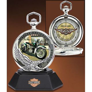Franklin Mint Harley Davidson Legends of Freedom Pocket Watch  1936