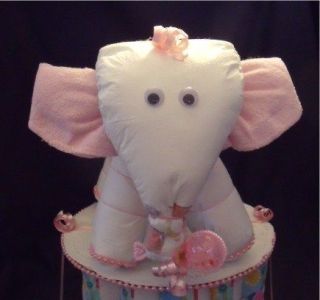 Pink DIAPER ELEPHANT Diaper Cake TOPPER Baby Shower Decorations