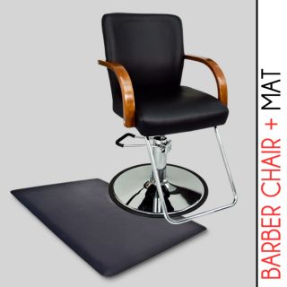 Chair Hair Styling Salon Beauty Black Modern & Anti Fatigue Floor Mat