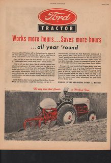 1948 DEARBORN MOTORS FORD TRACTOR FARM IMPLEMENT PLOW