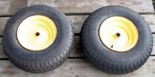 John Deere Pair of Rear Wheel Tires & Rims, STX30 Tractor 18x6.50x8