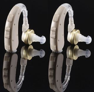 2pcs BTE Hearing Aids Aid 4Programs Sound Amplifier High Power Easy