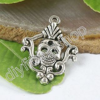 5pcs Tibetan silver crafted devil mask charms H0118