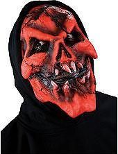 Burning Skull Red Devil Mask Halloween Costume Makeup Latex Prosthetic