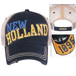 NEW  NEW HOLLAND FRAYED MESH BIG LETTER CAP HAT