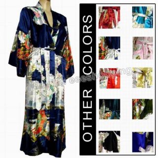 10 Colors Chinese Woman Geisha Kimono Robe Sleepwear Yukata&Belt One