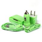 New Car Charger+USB Data Cable+US Charger+Headset+Dock For iPod iPhone