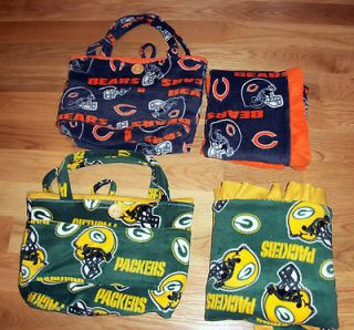 DIAPER BAG AND MATCHING RECEIVING BLANKET SPORTS PATTERNS