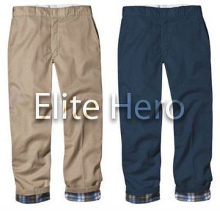 Dickies Mens Regular Fit Flannel Lined Work Pants w/ Permanent Crease