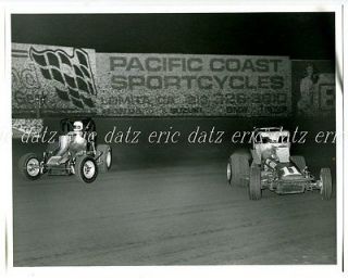 Photo~USAC/CRA Sprint Car, dirt track racing, #11 Bob Meli/#18 Billy