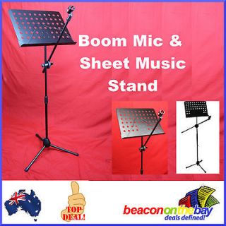 Mic Stand And Sheet Music Stand Combo Pro Music DJ Stage Gear