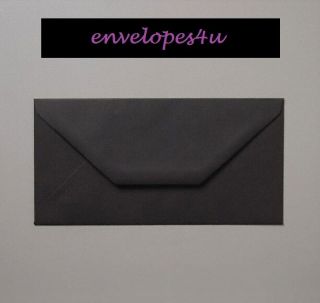 Black DL Envelopes 110 x 220mm 100gsm ideal for Wedding Invitations
