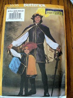 Sizes COSTUME PATTERN~BUTTER ICK 5656 Renaissance~Tu dor~Doublet~Ca pe