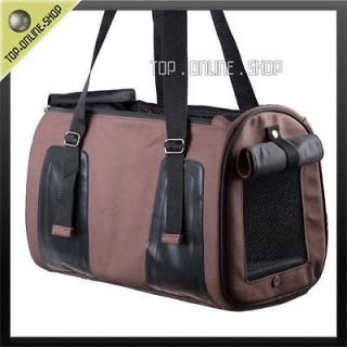 Leather Travel VET Pet Dog Cat Hand Bag Carrier Purse Crate BROWN D301