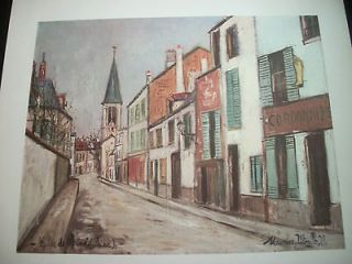 Donald Art Co.#1657B Lithograph MAURICE UTRILLO Street View Alley 17