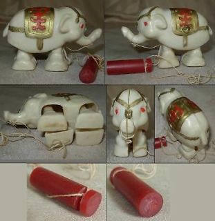 VINTAGE PULL PLASTIC TOY   AN ELEPHANT, RUSSIA, 1940s