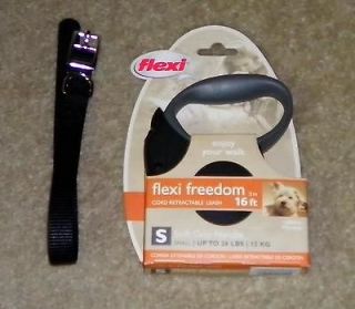 NEW Flexi FREEDOM retract Dog Cord Leash SMALL BLACK with FREE