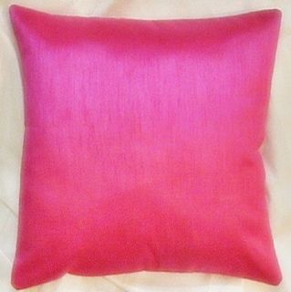 Plain hand loom raw silk cushion covers pillow case pink bedding ECL