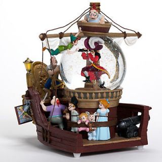 Pan Pirate Ship Snowglobe You Can Fly Disney Hand painted Neverland
