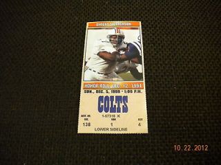 MIAMI DOLPHINS TICKET FROM 12/5/99 VS COLTS 
