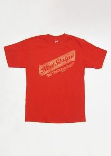 Red Stripe Logo Dont Worry Beer Happy Mens Licensed Tee Shirt